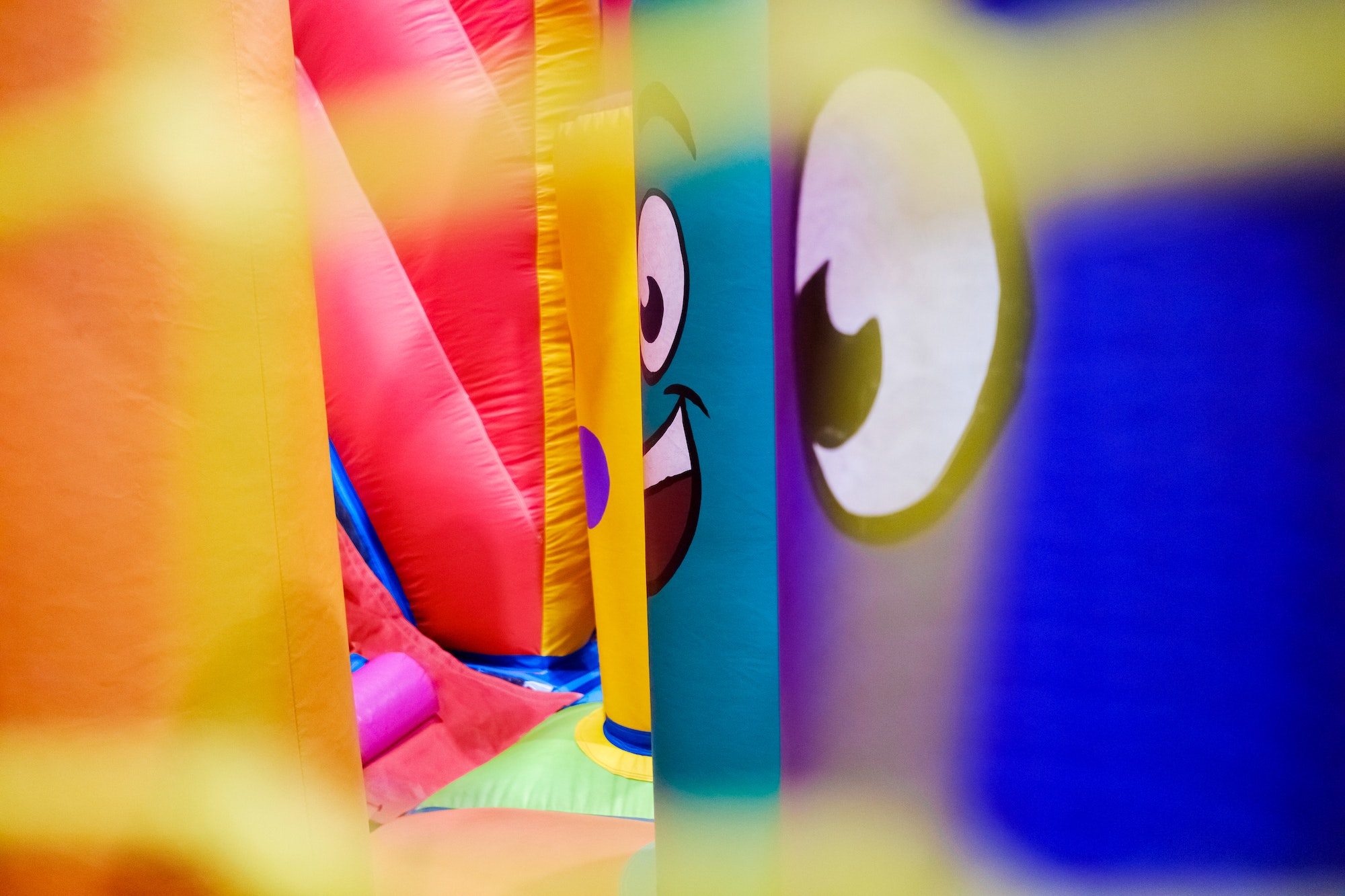 Detail of an inflatable castle to bounce.